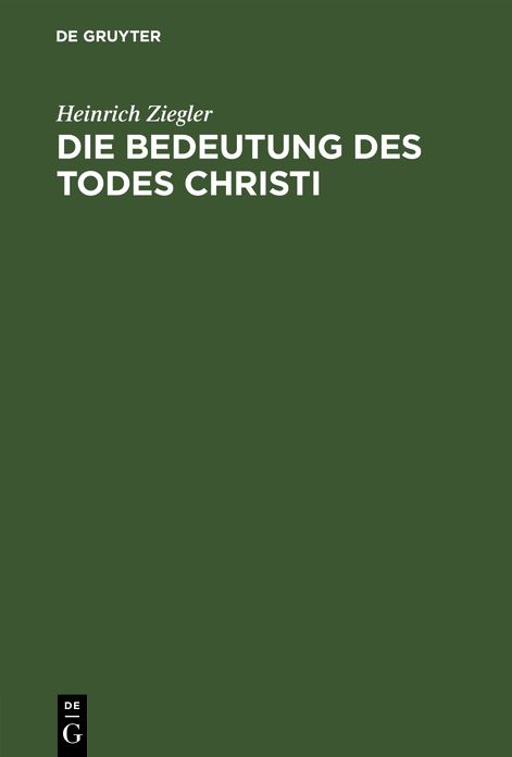 Die Bedeutung des Todes Christi: Ein Vortrag