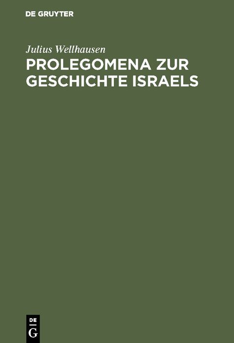 Prolegomena zur Geschichte Israels