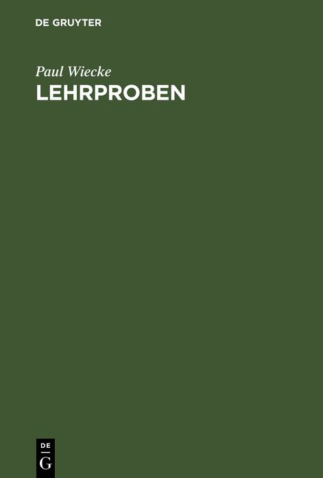 Lehrproben: Geometr. U. algebr. Betrachtgn üB. Maxima U. Minima; Z. Gebr. in D. oberen Kl. höH. Lehranst, sowie Z. Selbstunterr... .