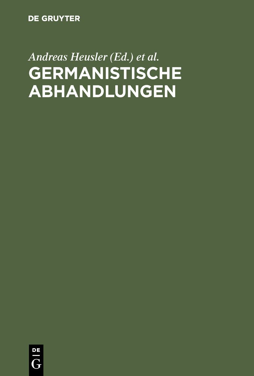 Germanistische Abhandlungen: Hermann Paul zum 17. März 1902 Dargebracht