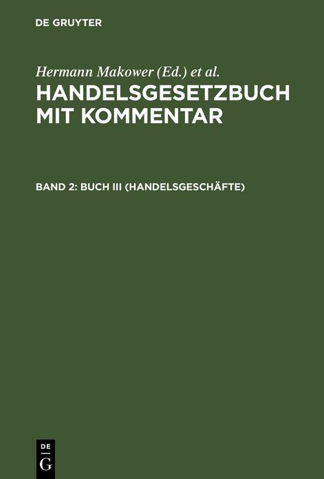 Buch III (Handelsgeschäfte): Bd. 2