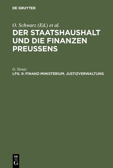 Finanz-Ministerium: Buch 9: Justizverwaltung