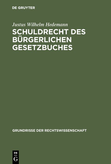 Schuldrecht des Burgerlichen Gesetzbuches