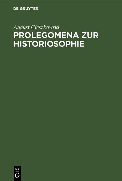 Prolegomena zur Historiosophie