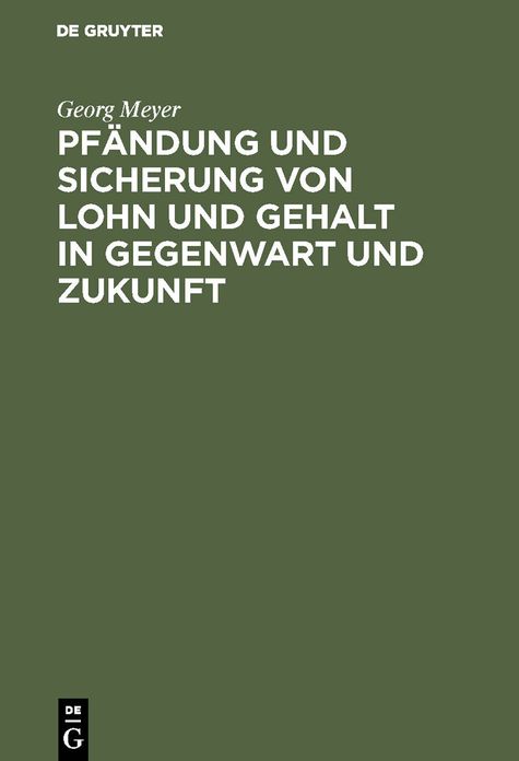 Pfändung und Sicherung von Lohn und Gehalt in Gegenwart und Zukunft: Reformvorschläge