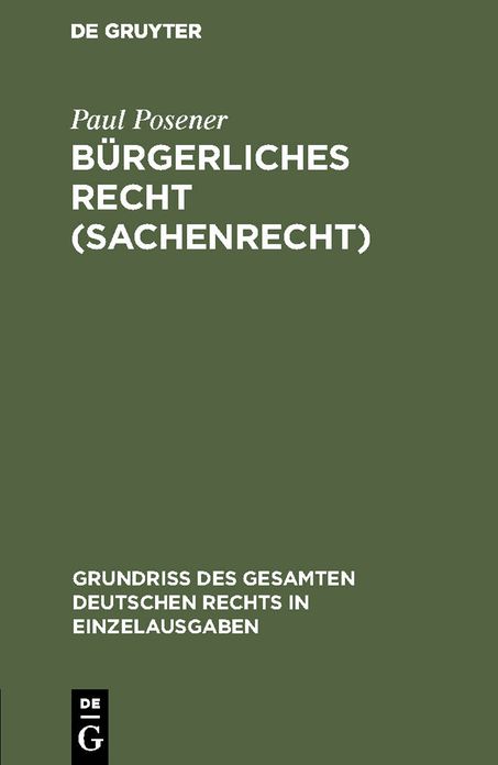 Bürgerliches Recht (Sachenrecht): Bd. 3