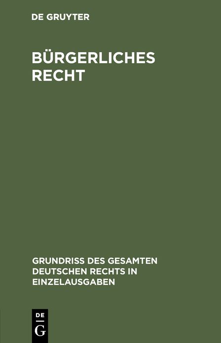 Burgerliches Recht: Sachenrecht