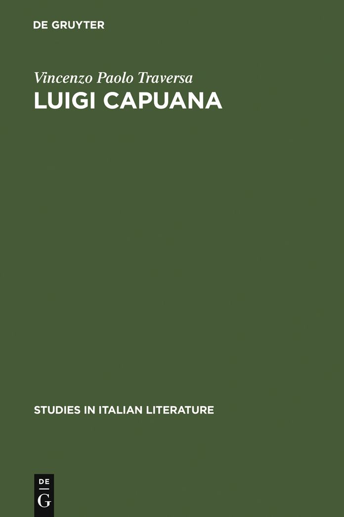 Luigi Capuana: Critic and novelist