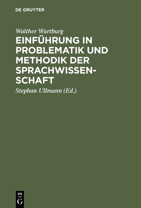 Einfuhrung in Problematik und Methodik der Sprachwissenschaft