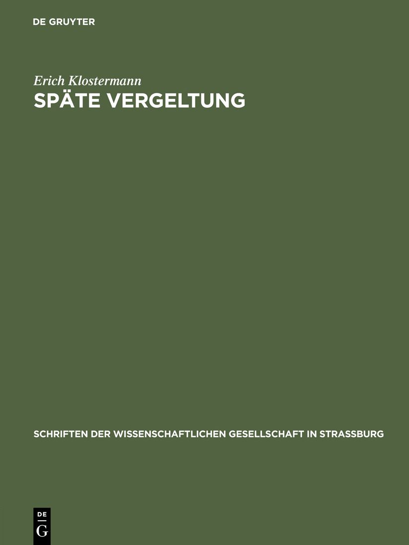 Späte Vergeltung: Aus der Geschichte der Theodicee