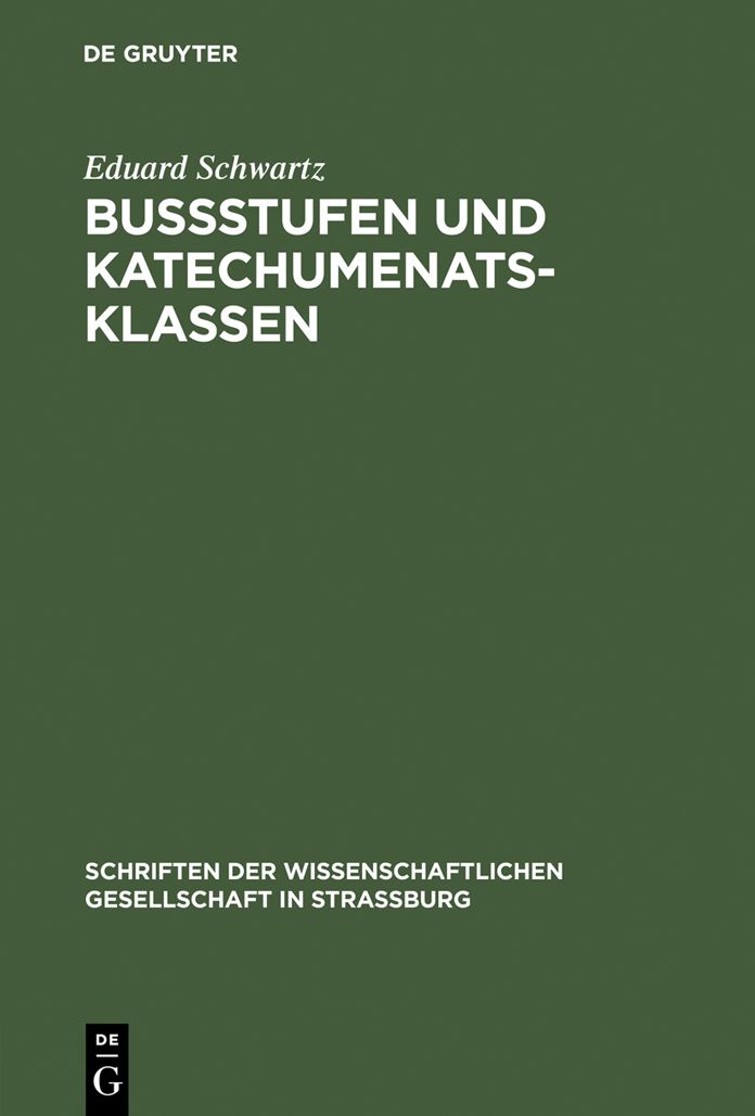 Bussstufen und Katechumenatsklassen