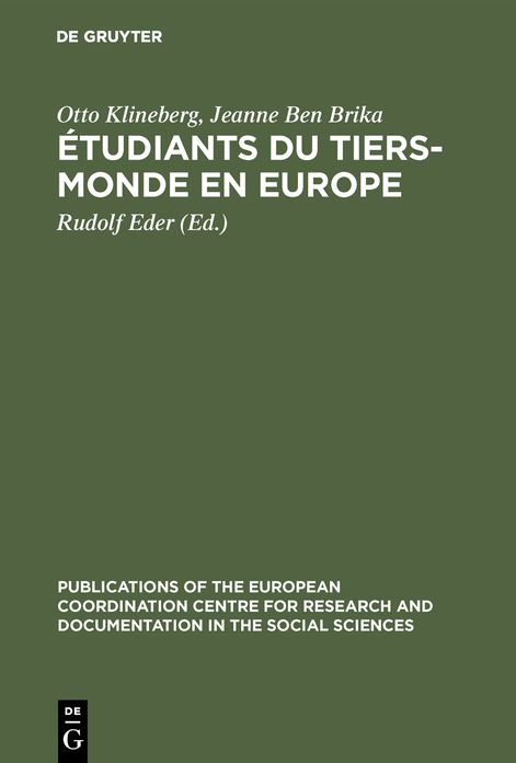 Étudiants du tiers-monde en Europe. ProSèmes d'adaption. une étude effectuée en Autriche, en France, aux Pays-Bas et en Yougoslavie