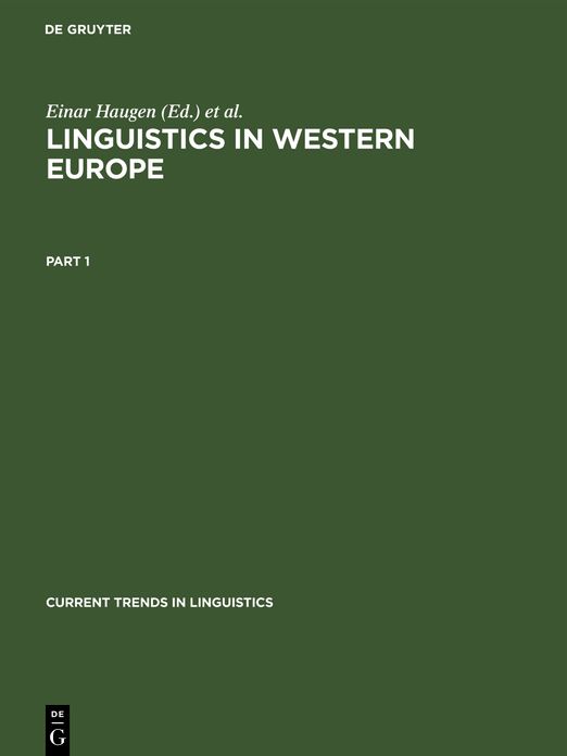 [Fields of Linguistics]: Aus: Current trends in Linguistics, 9,1