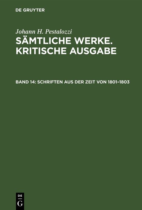Schriften aus der Zeit von 1801-1803