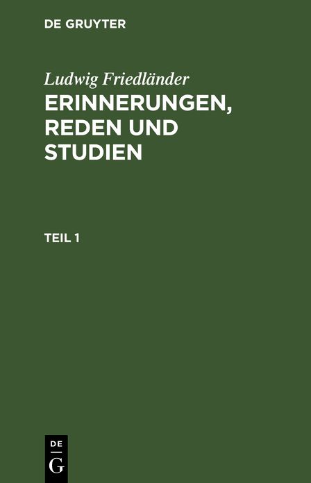Erinnerungen, Reden und Studien: 1