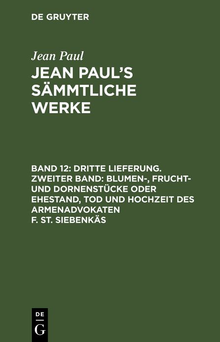[Sammtliche Werke] Jean Paul's sammtliche Werke: Bd. 12