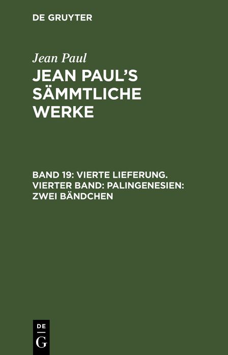 [Sammtliche Werke] Jean Paul's sammtliche Werke: Bd. 19