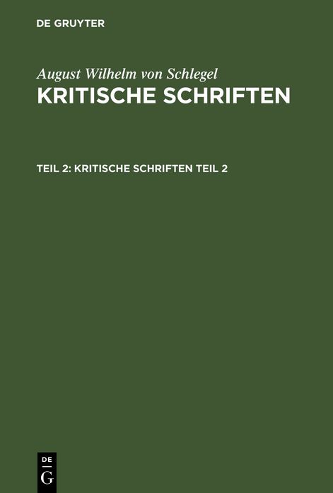 Kritische Schriften: Theil 2