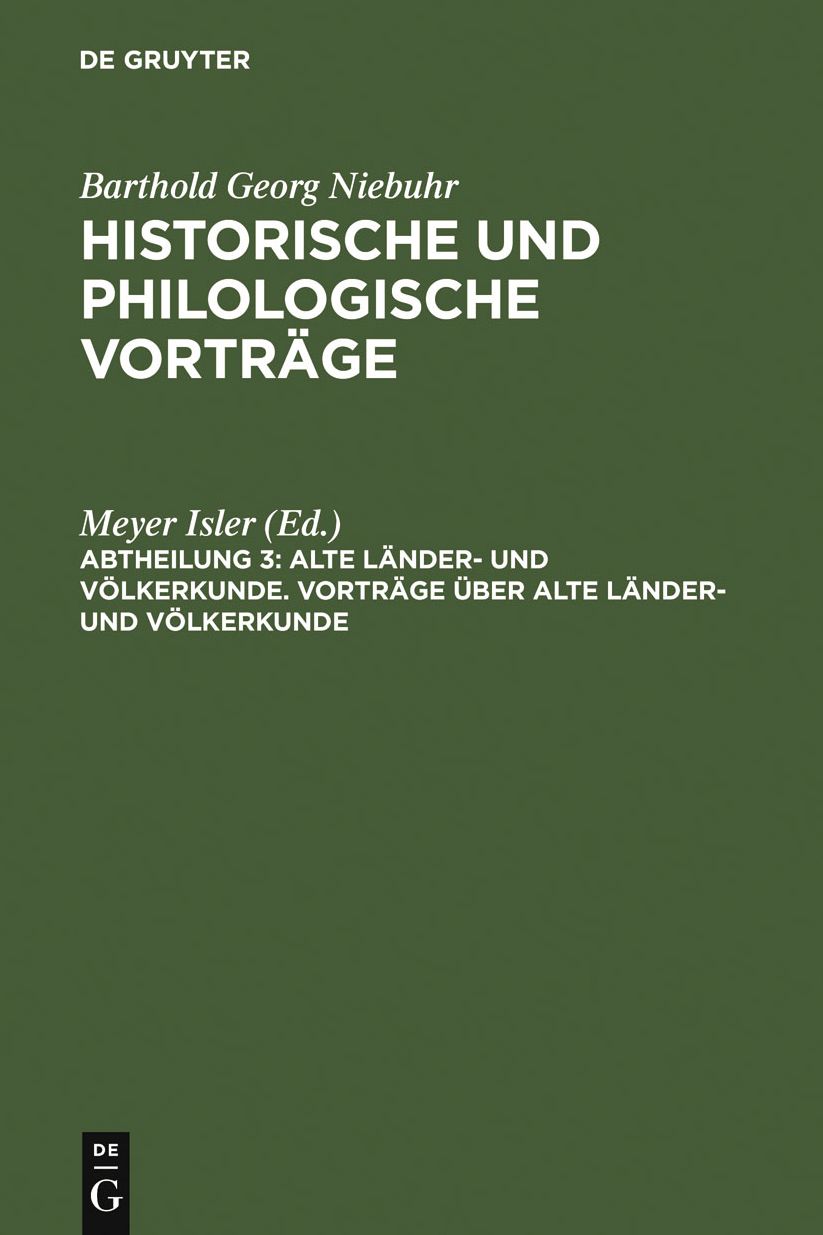Vortrage uber alte Lander- und Volkerkunde