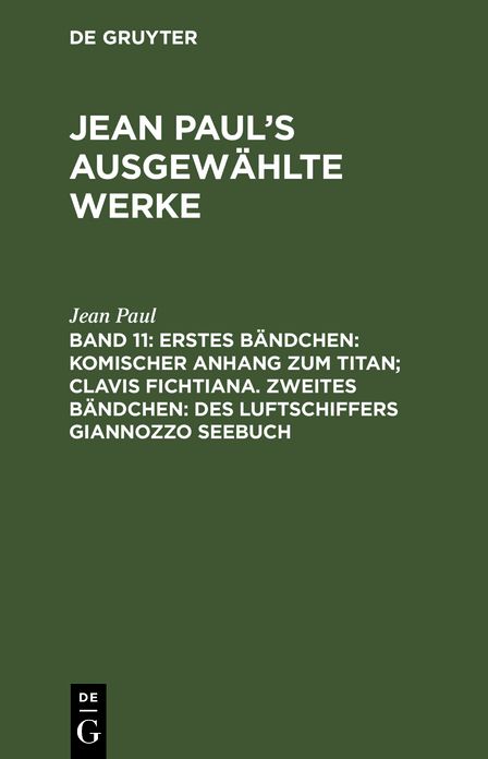 Jean Paul's ausgewählte Werke: Bd. 11