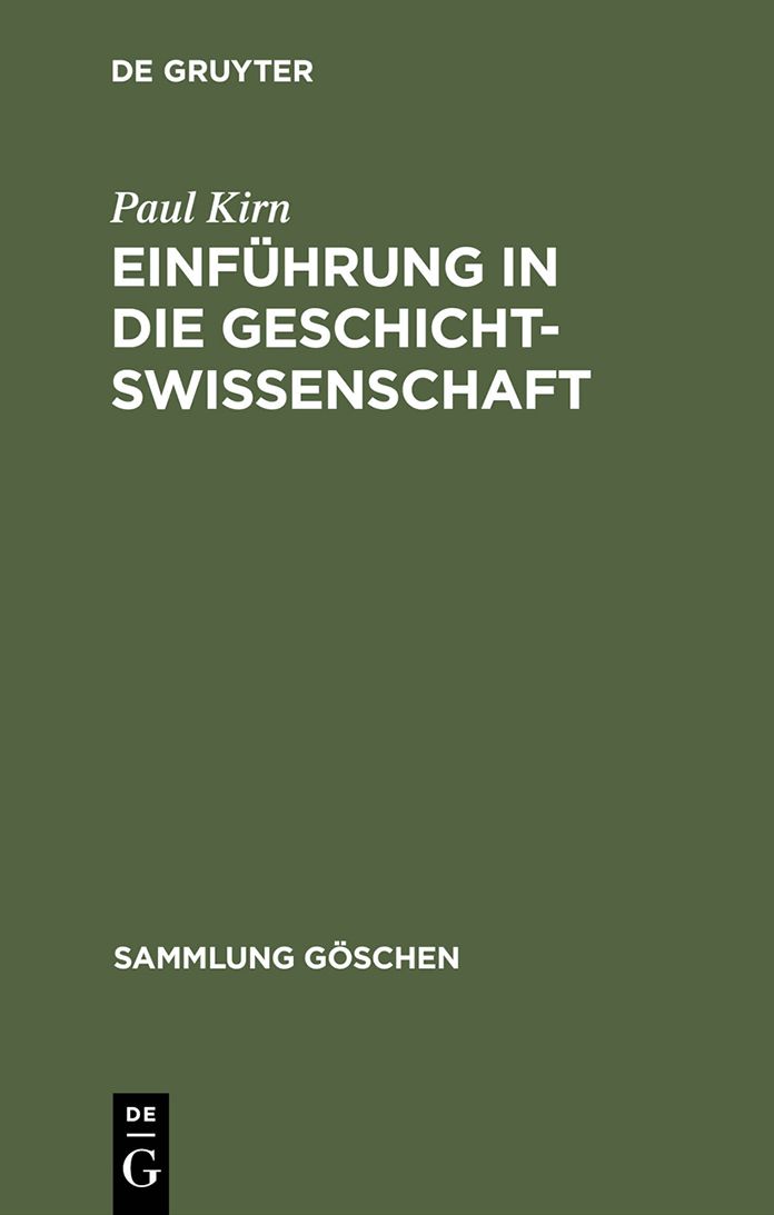 Einfuhrung in die Geschichtswissenschaft