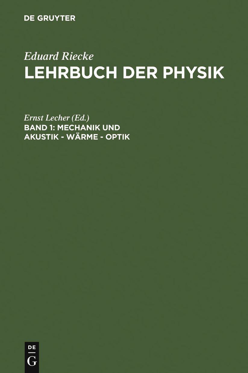 Mechanik und Akustik - Warme - Optik