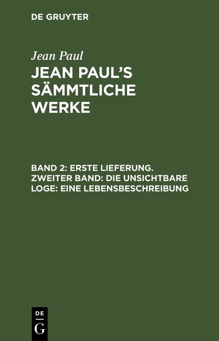 [Sammtliche Werke] Jean Paul's sammtliche Werke: Bd. 2