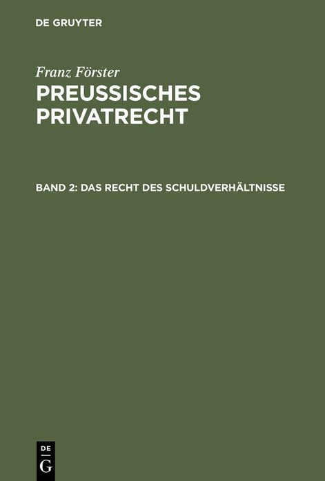 Das Recht des Schuldverhaltnisse