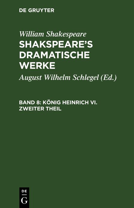 [Dramatische Werke] Shakspeare's dramatische Werke. Übersetzt von August Wilhelm Schlegel: Theil 8