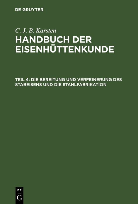 Handbuch der Eisenhüttenkunde: 4