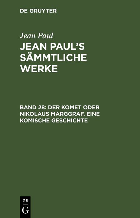 [Sammtliche Werke] Jean Paul's sammtliche Werke: Bd. 28