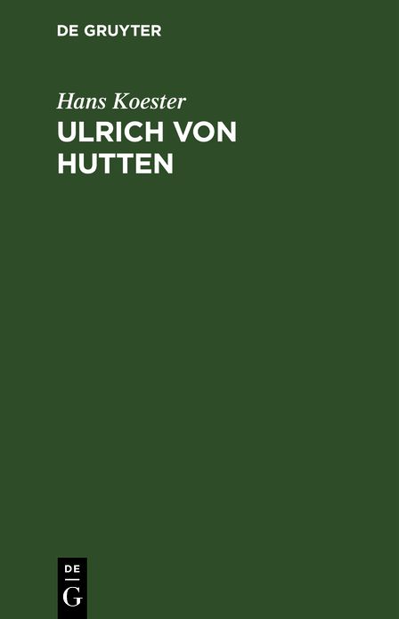 Ulrich von Hutten: Trauerspiel in fünf Akten