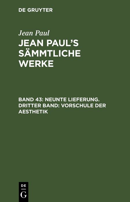 [Sammtliche Werke] Jean Paul's sammtliche Werke: Bd. 43