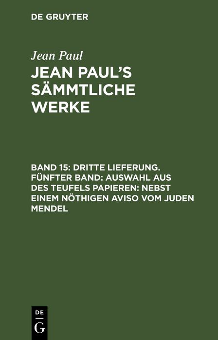 [Sammtliche Werke] Jean Paul's sammtliche Werke: Bd. 15