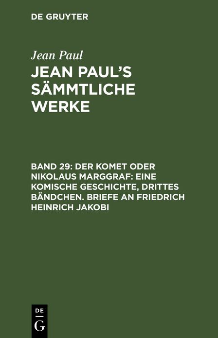 [Sammtliche Werke] Jean Paul's sammtliche Werke: Bd. 29
