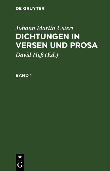 Dichtungen in Versen und Prosa : nebst einer Lebensbeschreibung des Verfassers: Bd. 1
