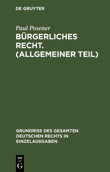 Bürgerliches Recht: Allgemeiner Teil