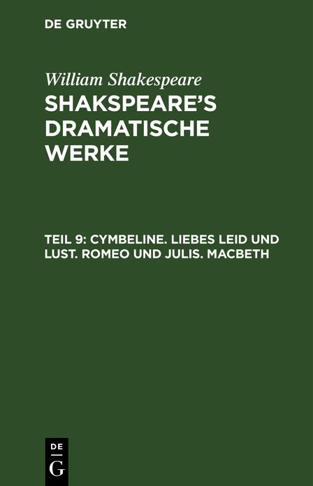 Shakspeare's dramatische Werke: Theil 9