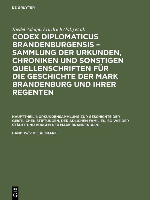 Die Altmark: (Fortsetzung des vierzehnten Bandes)