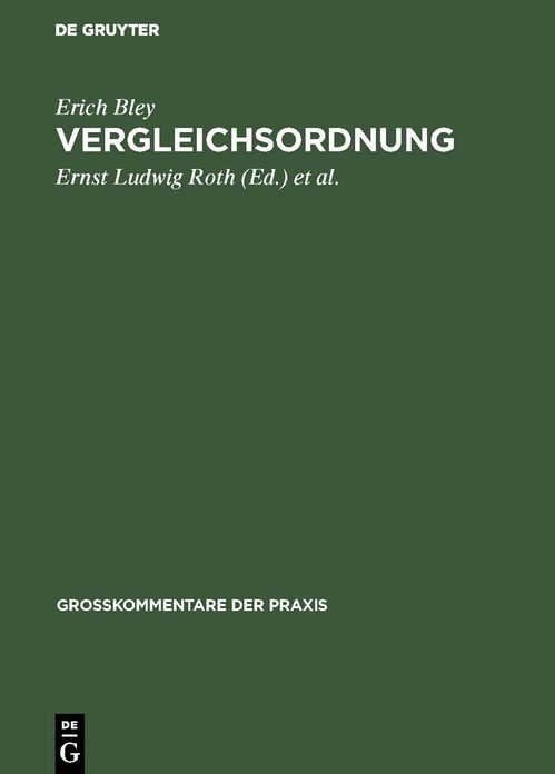 Vergleichsordnung: Kommentar