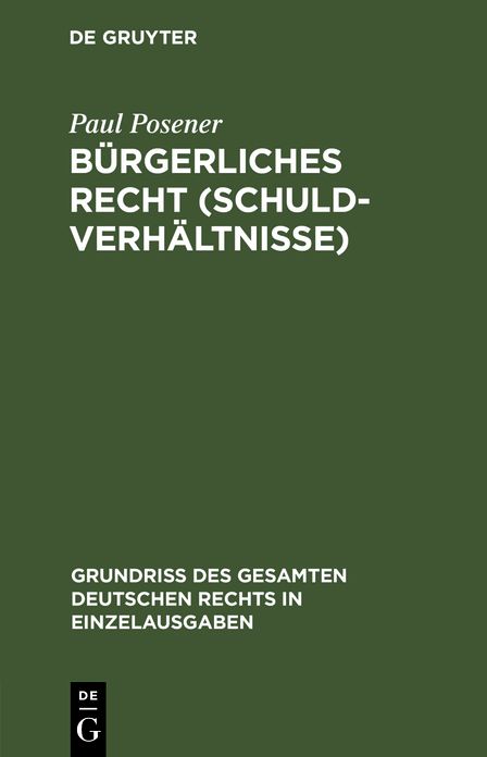 Bürgerliches Recht: Schuldverhältnisse