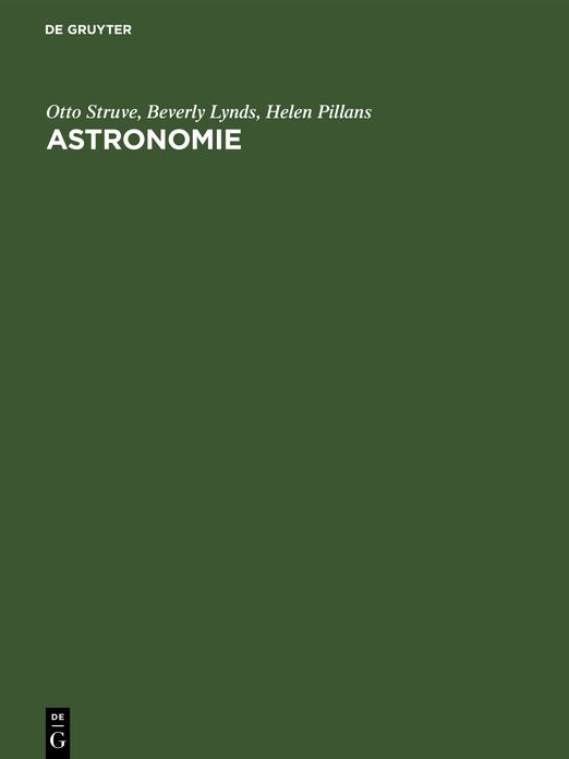 Astronomie: Einf Hrung in Ihre Grundlagen