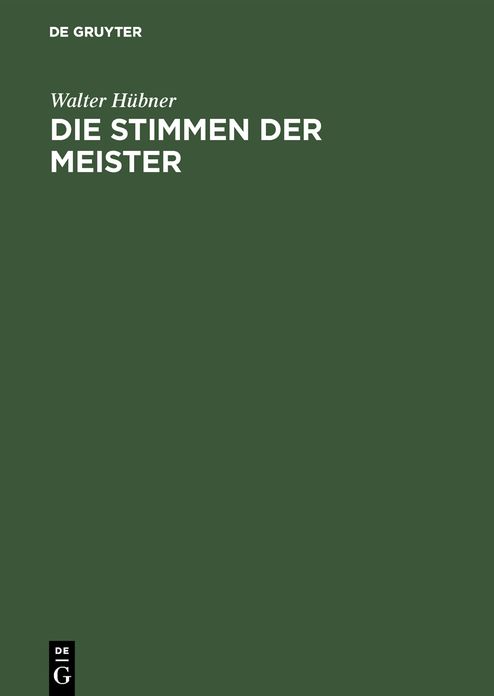 Die Stimmen der Meister: Eine Einführung in Meisterwerke des englischen Dichtens und Denkens