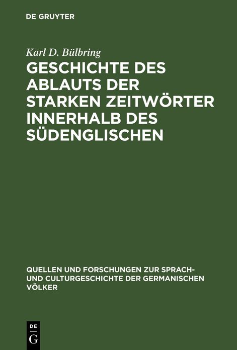 Geschichte des Ablauts der starken Zeitworter innerhalb des Sudenglischen