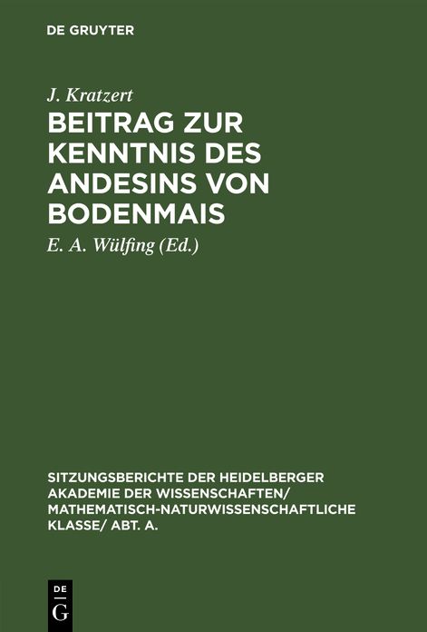 Beitrag zur Kenntnis des Andesins von Bodenmais