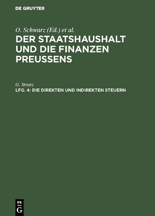 Die direkten und indirekten Steuern: Bd. 1, Lfg. 4