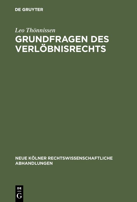 Grundfragen des Verlobnisrechts