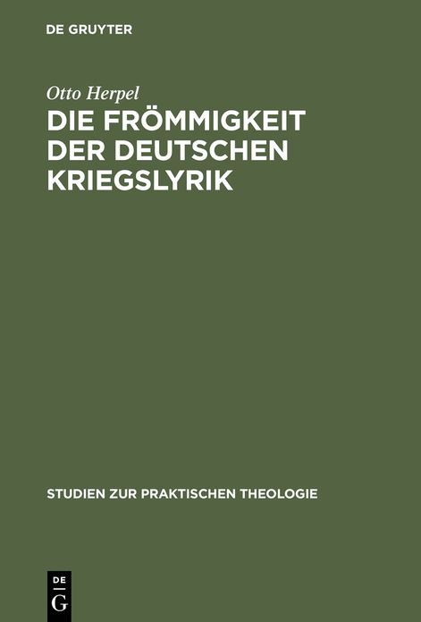 Die Frommigkeit der deutschen Kriegslyrik
