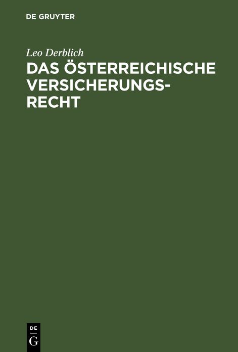 Das österreichische Versicherungsrecht