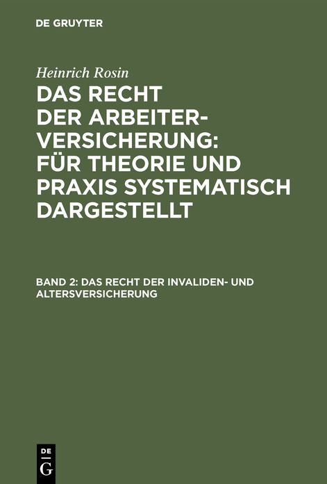 Das Recht der Invaliden- und Altersversicherung: Bd. 2